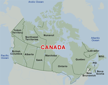 map of Canada