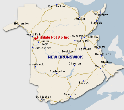 map of New Brunswick